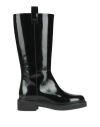 Emporio Armani Woman Boot Black Size 7.5 Calfskin In Black