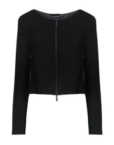 Emporio Armani Milano-stitch Jacket With Shoulder Pads In Black
