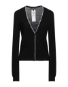 Emporio Armani Woman Cardigan Black Size M Viscose, Polyester In Black