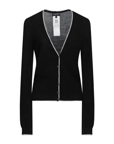 Emporio Armani Woman Cardigan Black Size M Viscose, Polyester