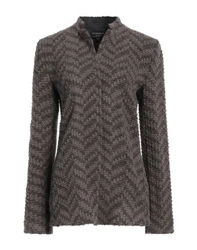 Emporio Armani Woman Cardigan Grey Size 12 Acrylic, Wool, Polyamide, Elastane, Viscose