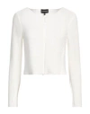 Emporio Armani Woman Cardigan Ivory Size 6 Viscose, Polyester, Elastane In White