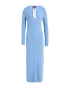 Emporio Armani Woman Cardigan Light Blue Size L Polyamide, Viscose, Cashmere
