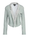 Emporio Armani Woman Cardigan Light Green Size 10 Cotton, Steel