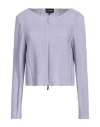 Emporio Armani Woman Cardigan Lilac Size 10 Viscose, Polyester, Elastane In Purple