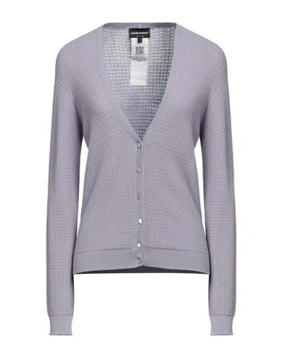 Emporio Armani Woman Cardigan Lilac Size L Viscose, Polyester In Purple