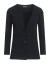 Emporio Armani Woman Cardigan Navy Size 2 Viscose, Polyester In Blue