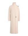 Emporio Armani Woman Coat Beige Size 10 Viscose, Virgin Wool, Cotton, Polyamide In Pink