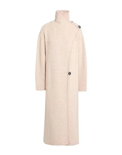 Emporio Armani Woman Coat Beige Size 10 Viscose, Virgin Wool, Cotton, Polyamide In Pink