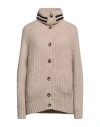 Emporio Armani Woman Coat Beige Size 12 Polyimide, Alpaca Wool, Wool In Beige