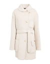 Emporio Armani Woman Coat Beige Size 6 Virgin Wool, Mohair Wool, Alpaca Wool, Polyamide