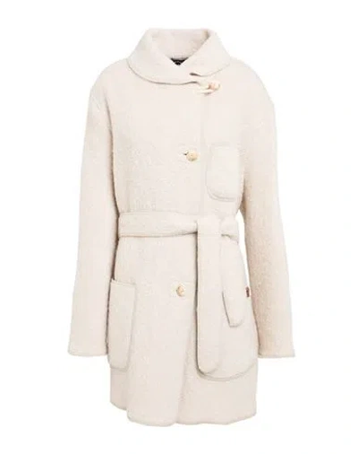 Emporio Armani Woman Coat Beige Size 6 Virgin Wool, Mohair Wool, Alpaca Wool, Polyamide