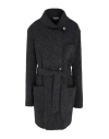Emporio Armani Woman Coat Charcoal Size 12 Virgin Wool, Mohair Wool, Alpaca Wool, Polyamide In Gray