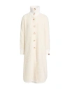 Emporio Armani Woman Coat Ivory Size 10 Acrylic, Alpaca Wool, Wool, Polyamide, Viscose In White