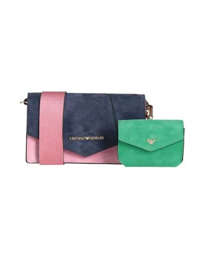 Emporio Armani Woman Cross-body Bag Navy Size - Leather In Blue