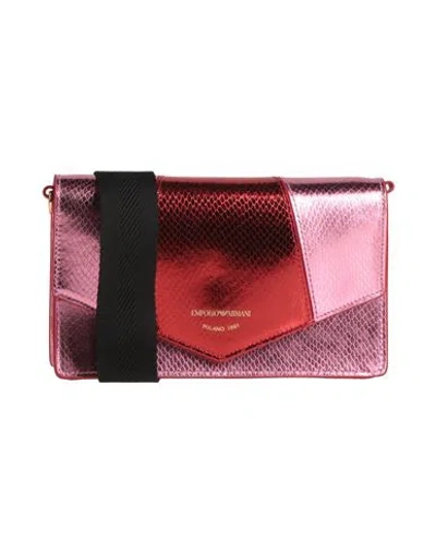 Emporio Armani Woman Cross-body Bag Pink Size - Calfskin, Polyester, Viscose, Polyurethane Coated In Animal Print