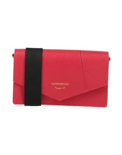 Emporio Armani Woman Cross-body Bag Red Size - Cow Leather In Black