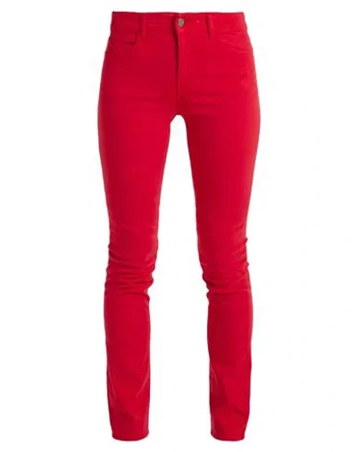 EMPORIO ARMANI EMPORIO ARMANI WOMAN DENIM PANTS RED SIZE 24 COTTON, ELASTANE