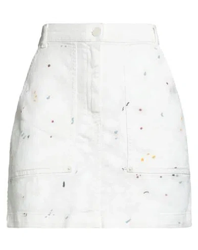 Emporio Armani Woman Denim Skirt White Size 10 Cotton, Elastane