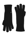 Emporio Armani Woman Gloves Black Size L Wool, Polyester, Polyamide