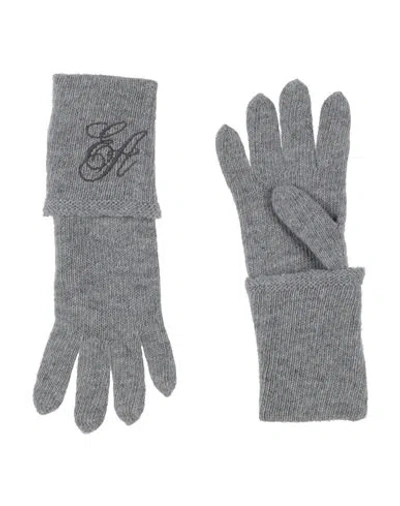 Emporio Armani Woman Gloves Grey Size M Wool