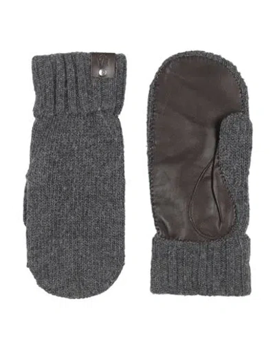 Emporio Armani Woman Gloves Grey Size M/l Wool, Viscose, Polyamide, Cashmere, Lambskin