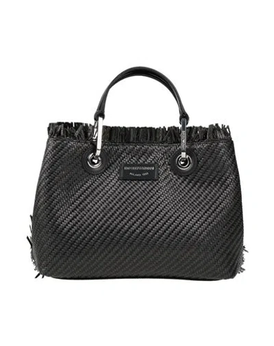 Emporio Armani Woman Handbag Black Size - Soft Leather, Straw