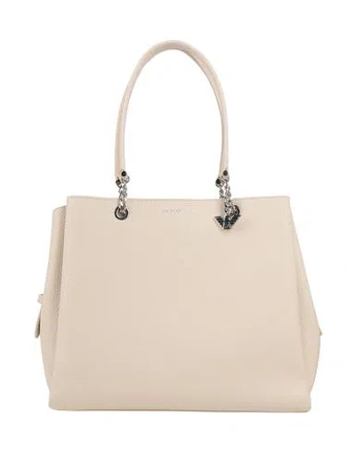 Emporio Armani Woman Handbag Ivory Size - Pvc - Polyvinyl Chloride In White