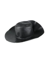 Emporio Armani Woman Hat Black Size 7 ⅛ Paper Yarn In Black
