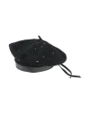 Emporio Armani Woman Hat Black Size Onesize Wool, Polyamide, Cotton, Polyurethane, Cow Leather In Black