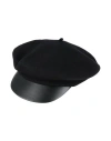Emporio Armani Woman Hat Black Size Onesize Wool, Polyurethane, Polyester, Polyamide, Elastane