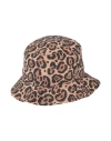 Emporio Armani Woman Hat Camel Size L Modal, Polyester