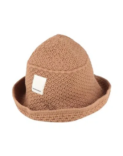Emporio Armani Woman Hat Camel Size L/xl Cotton In Gold