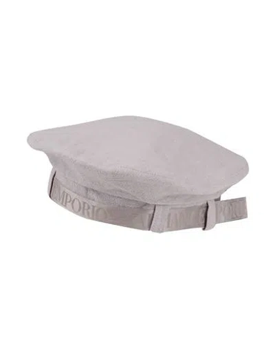 Emporio Armani Woman Hat Grey Size 7 ¼ Ramie, Polyester