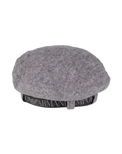 Emporio Armani Woman Hat Grey Size 7 ⅜ Wool, Viscose, Polyester