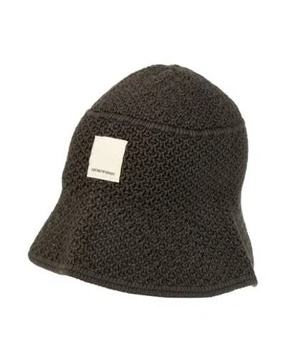 Emporio Armani Woman Hat Gunmetal Size S/m Cotton In Green