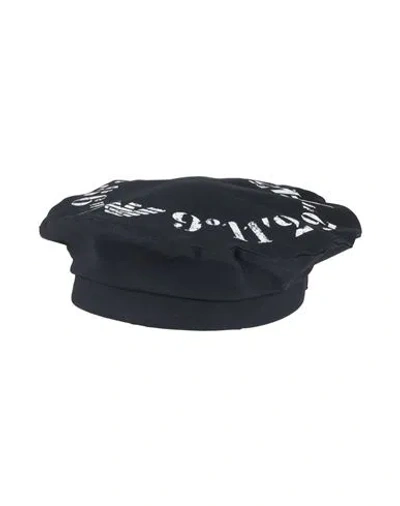 Emporio Armani Woman Hat Midnight Blue Size M Cotton, Elastane