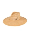 Emporio Armani Woman Hat Sand Size 7 Paper Yarn