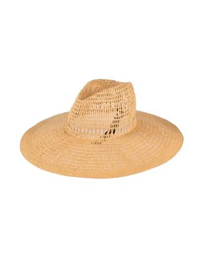 Emporio Armani Woman Hat Sand Size 7 Paper Yarn