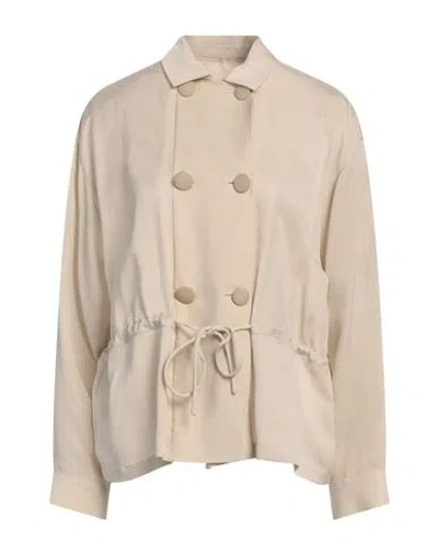 Emporio Armani Woman Jacket Beige Size 14 Cupro