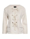 Emporio Armani Woman Jacket Beige Size 16 Linen, Viscose In Beige
