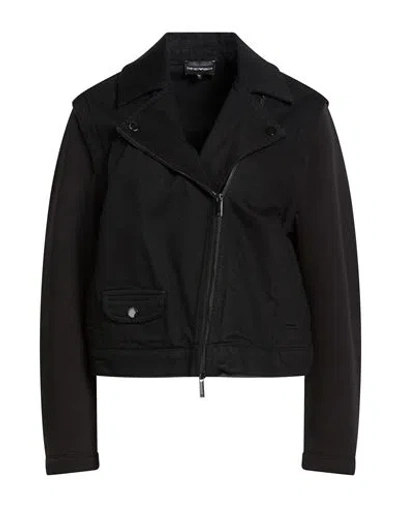 Emporio Armani Woman Jacket Black Size 12 Cotton, Polyester
