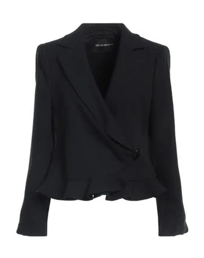Emporio Armani Woman Jacket Black Size 12 Polyester, Viscose