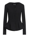 Emporio Armani Woman Jacket Black Size 12 Viscose, Polyamide, Elastane In Black