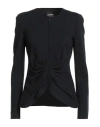 Emporio Armani Milano Stitch Shoulder Pads Jacket In Black