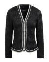 Emporio Armani Woman Jacket Black Size 14 Lambskin In Black
