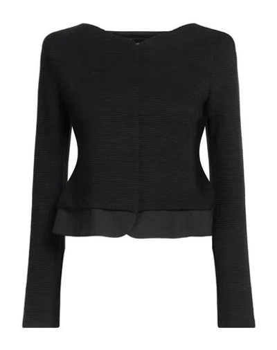 Emporio Armani Woman Jacket Black Size 18 Polyester, Viscose, Elastane
