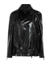 Emporio Armani Woman Jacket Black Size 8 Lambskin In Black