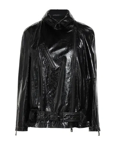 Emporio Armani Woman Jacket Black Size 8 Lambskin
