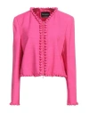 Emporio Armani Woman Jacket Fuchsia Size 12 Viscose, Silk In Pink
